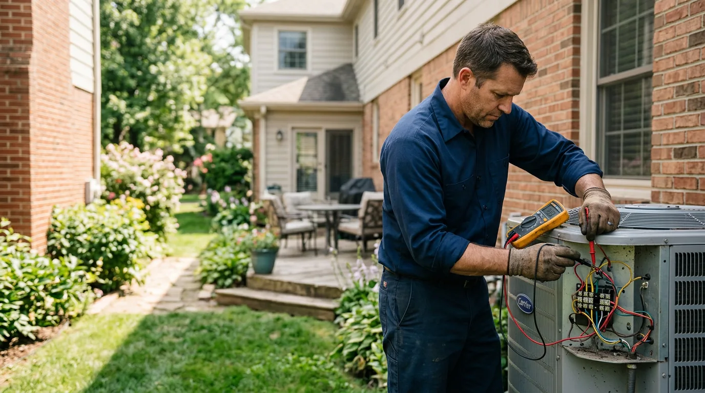 HVAC technician working near Olcott, NY